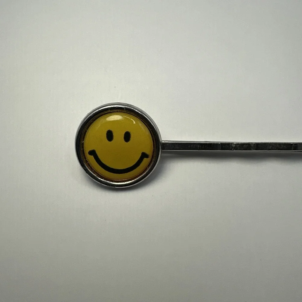 Vintage‎ Y2K Yellow Happy Face Bobby Pin